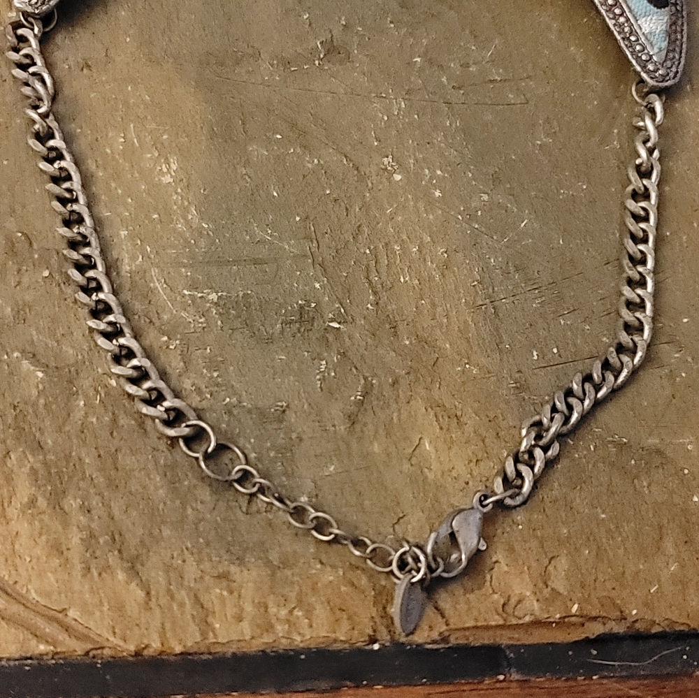 ZARA Animal print embroidery necklace. GUC. 9.5" long. Pendant is 6" across. - Picture 6 of 8